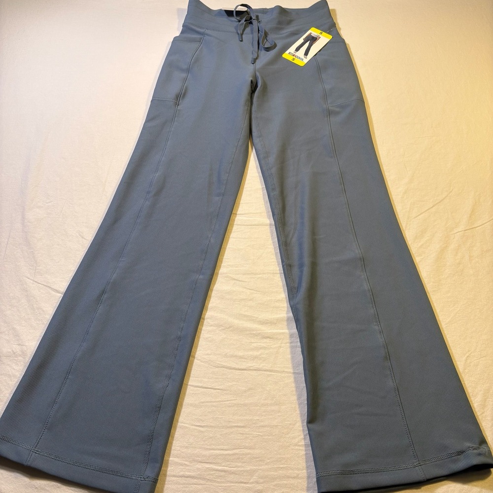 90 Degree By Reflex Ribbed Wide Leg Lounge Pants Blue Size Small